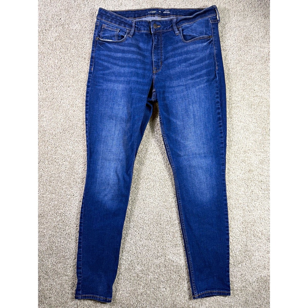 Old Navy Rockstar Super Skinny Girls Mid-Rise Blue Jeans Size 16 Long